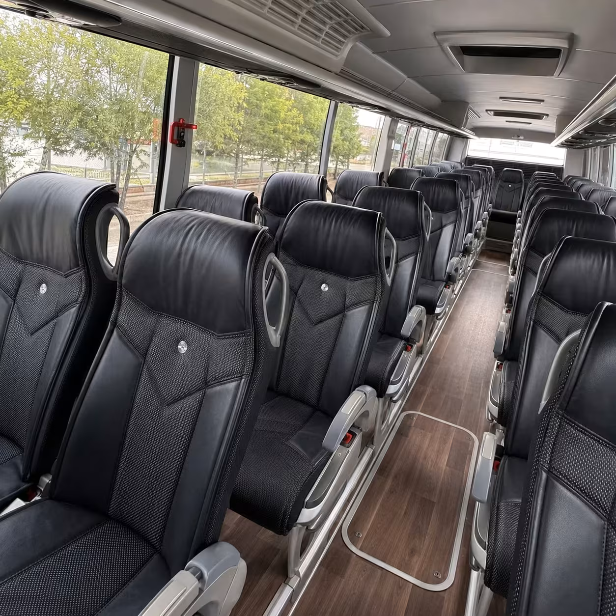 pasadena charter bus rental interior